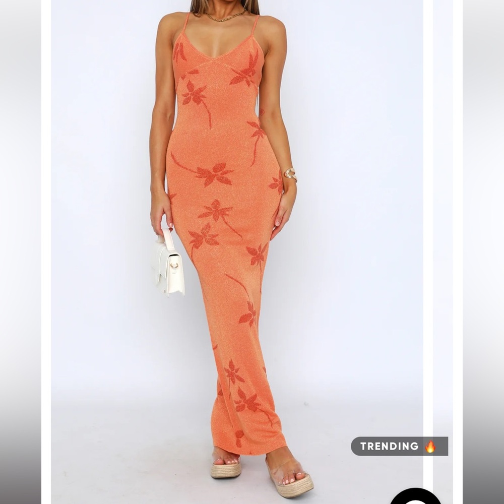 White Fox Trust Issues Maxi Dress Orange (PLEASE READ DESCRIPTION)